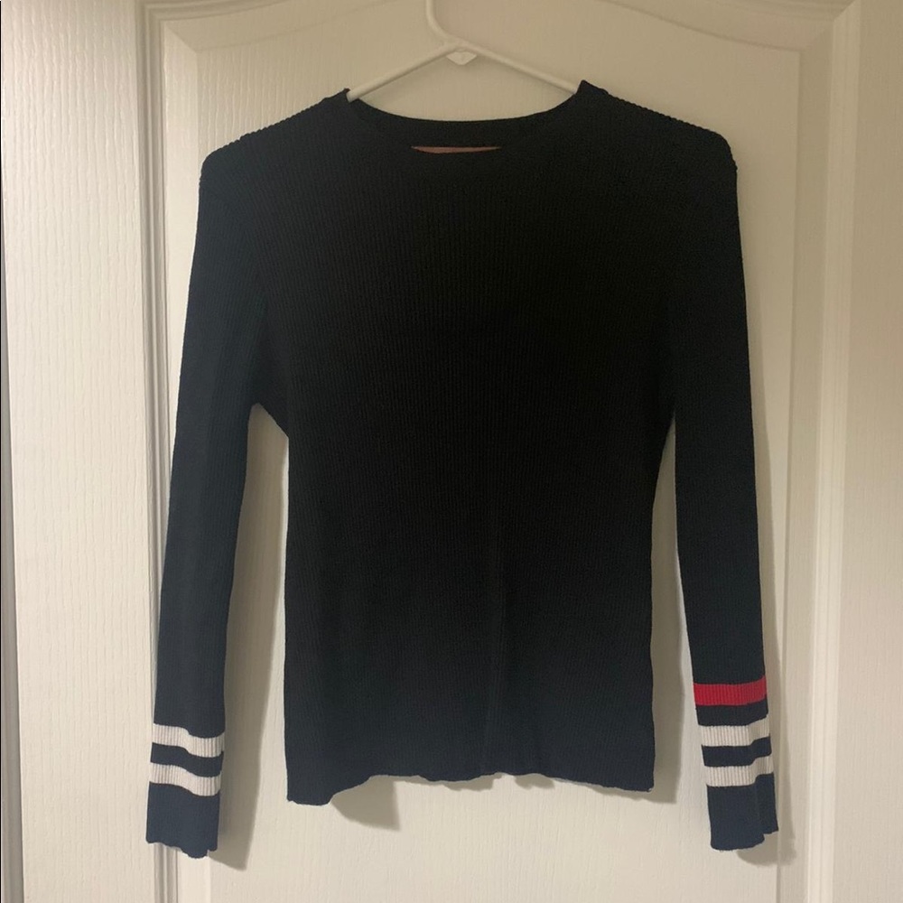 Pashmina Collection black ribbed top